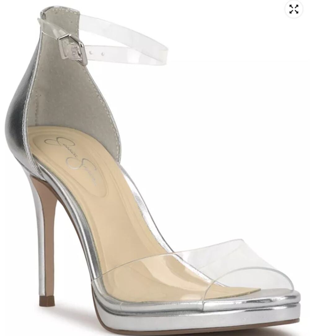 Jessica Simpson Shoes Women's Size 12 Silver JS-Daisile Strappy Heel Sandals New